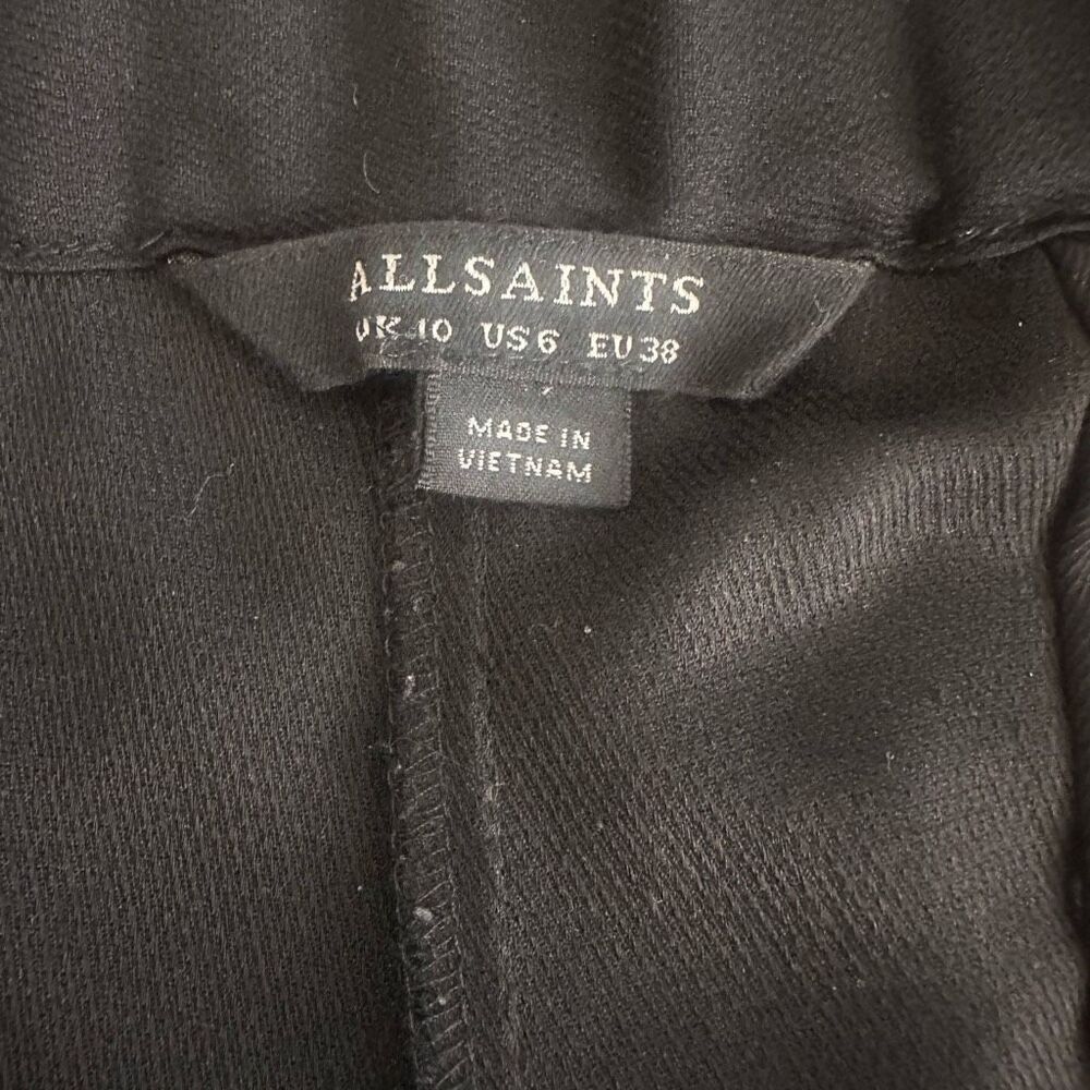 ALLSAINTS Aleida Trouser Pants Pull On Cropped Tapered Black Size 6 - Picture 10 of 11